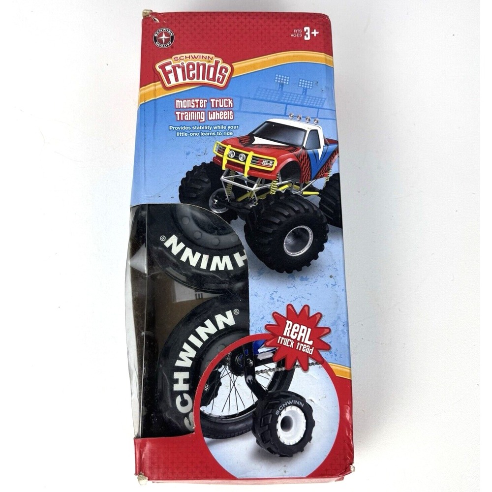 VTG NOS Schwinn Friends Monster Truck Training Wheels Kids Bicycle Truck Tread